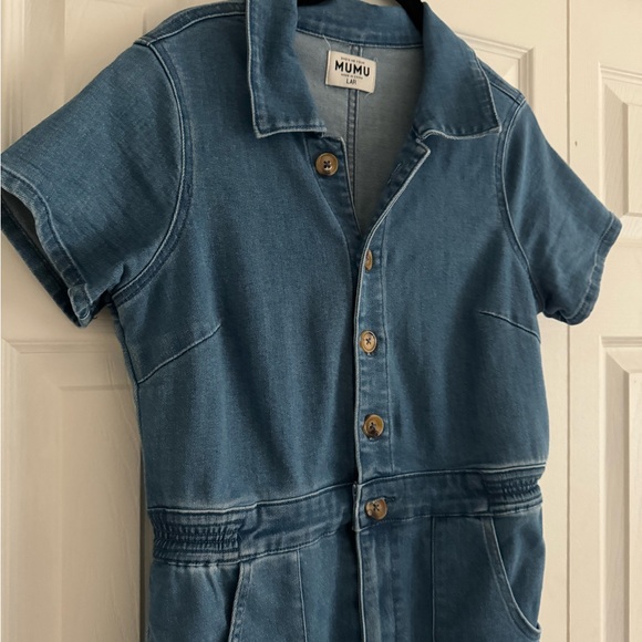 Show me your Mumu Emery Denim Jumpsuit - French Blue - L - Picture 4 of 6